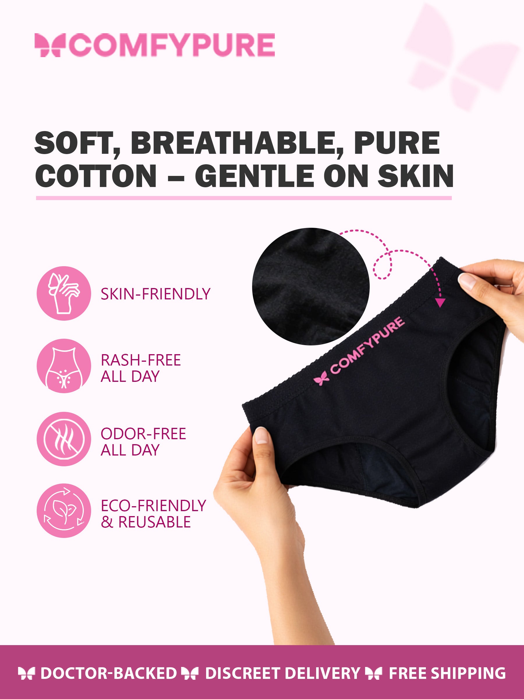 ComfyPure Flow Freely – Reusable Period Panties